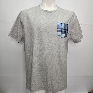 Tailor Vintage Short Sleeve Tee Xl Mens T Shirt Grey Short Sleeve Plaid Pocket